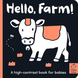 Hello Farm!: A high-contrast book for babies (Happy Baby) cover image