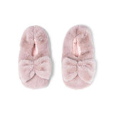 A pair of plush Hello Mello Cuddlers heated slippers