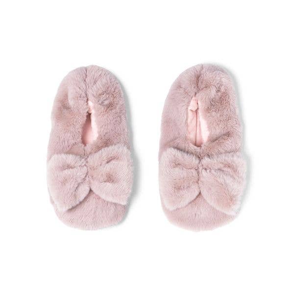 A pair of plush Hello Mello Cuddlers heated slippers