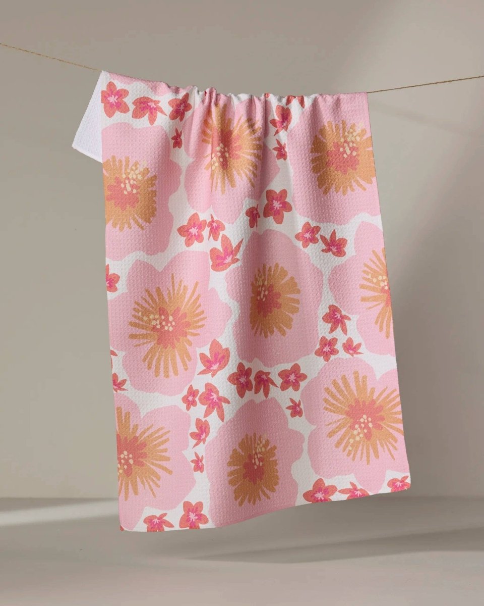 Hibiscus Sunset Tea Towel - Pages & Parcels