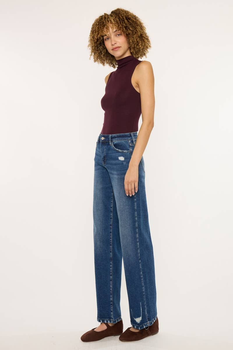High Rise Wide Leg Dark Wash Jeans | Kan Can - Pages & Parcels