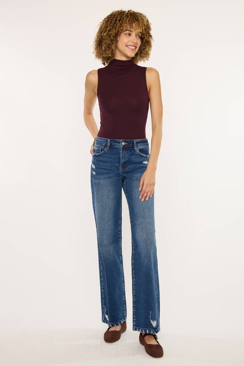High Rise Wide Leg Dark Wash Jeans | Kan Can - Pages & Parcels