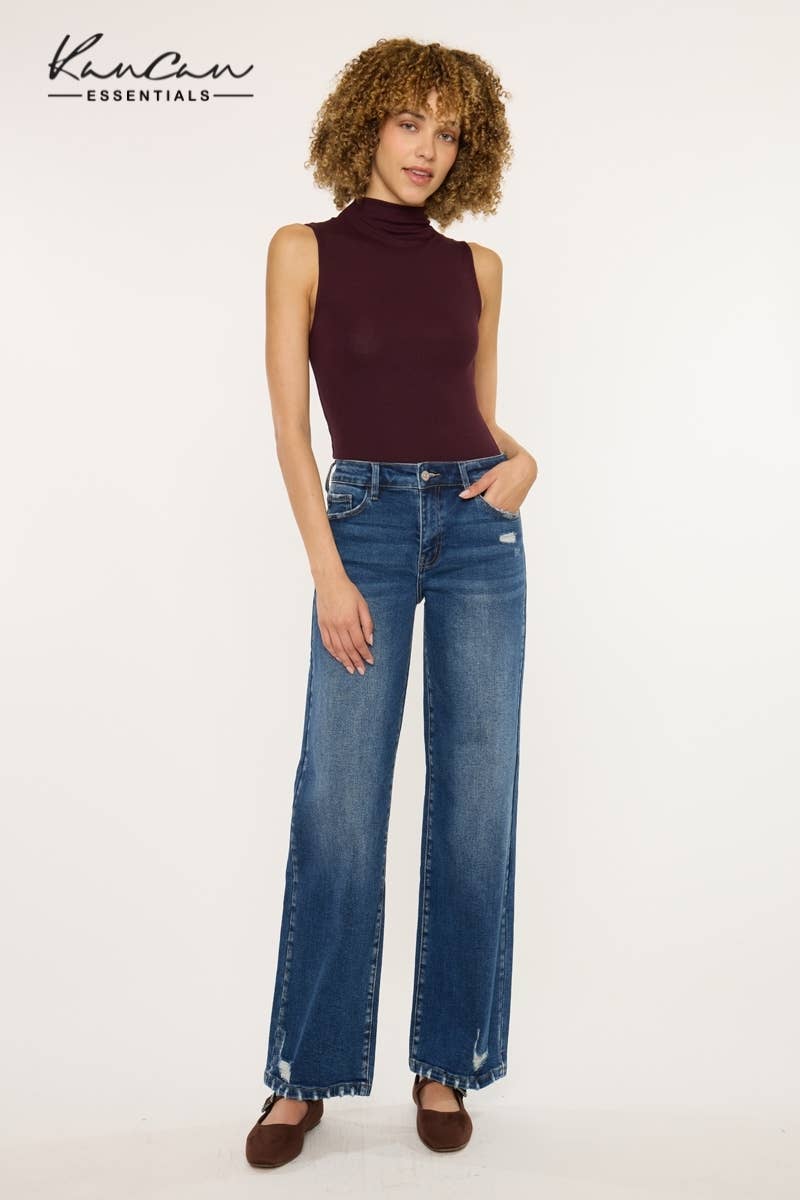 High Rise Wide Leg Dark Wash Jeans | Kan Can - Pages & Parcels