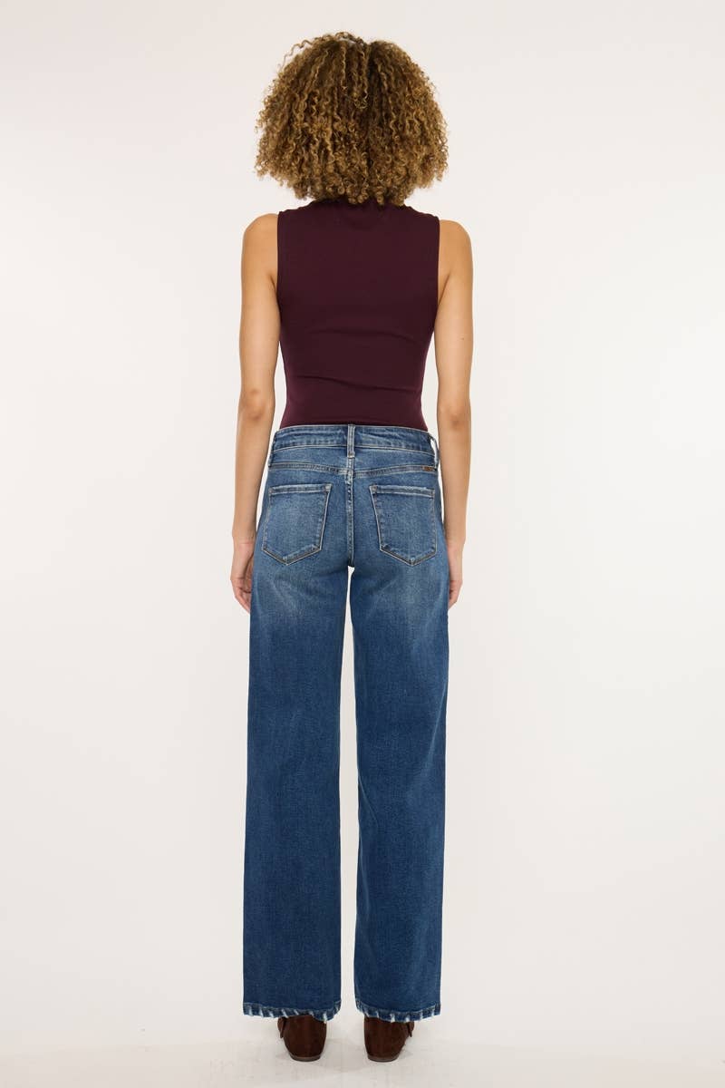High Rise Wide Leg Dark Wash Jeans | Kan Can - Pages & Parcels