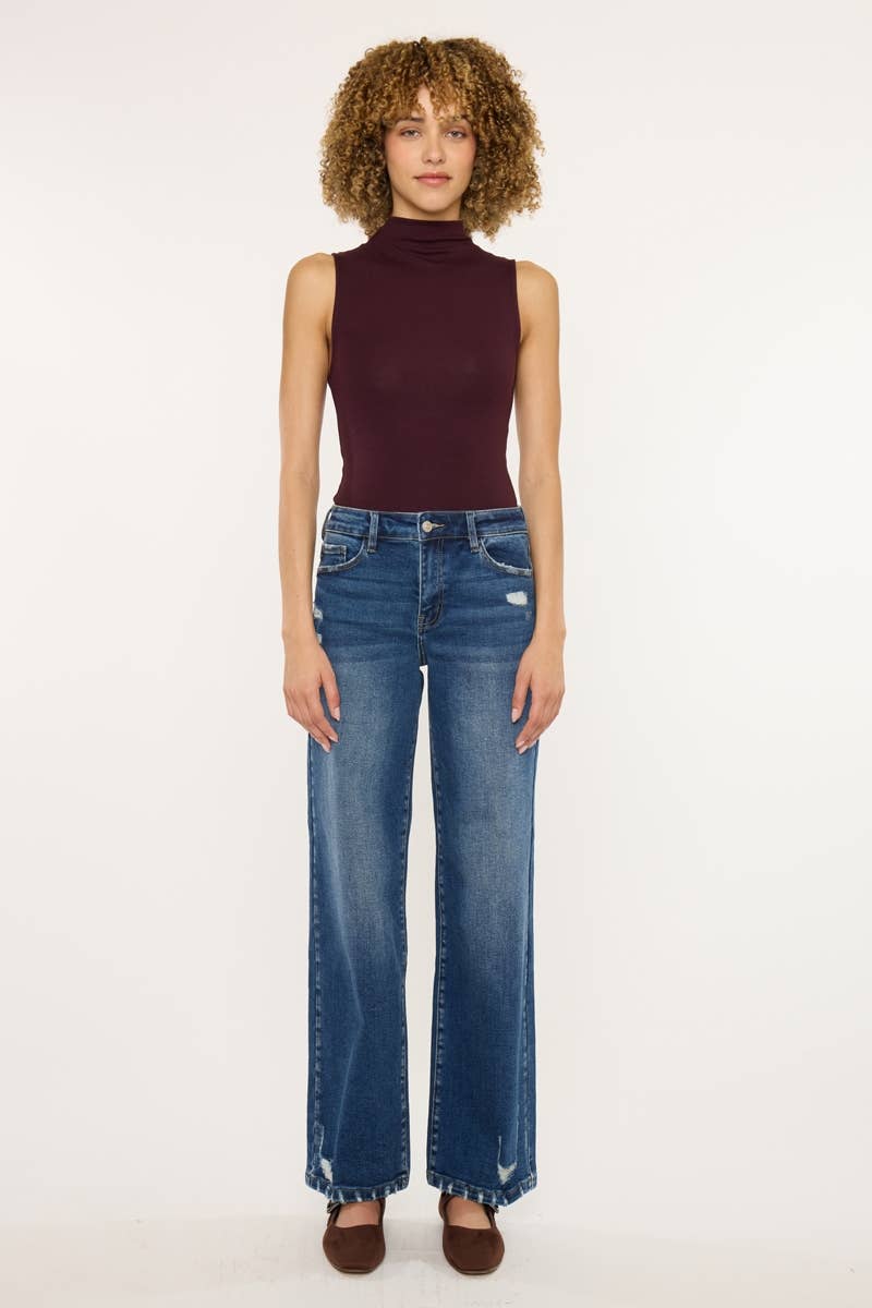 High Rise Wide Leg Dark Wash Jeans | Kan Can - Pages & Parcels