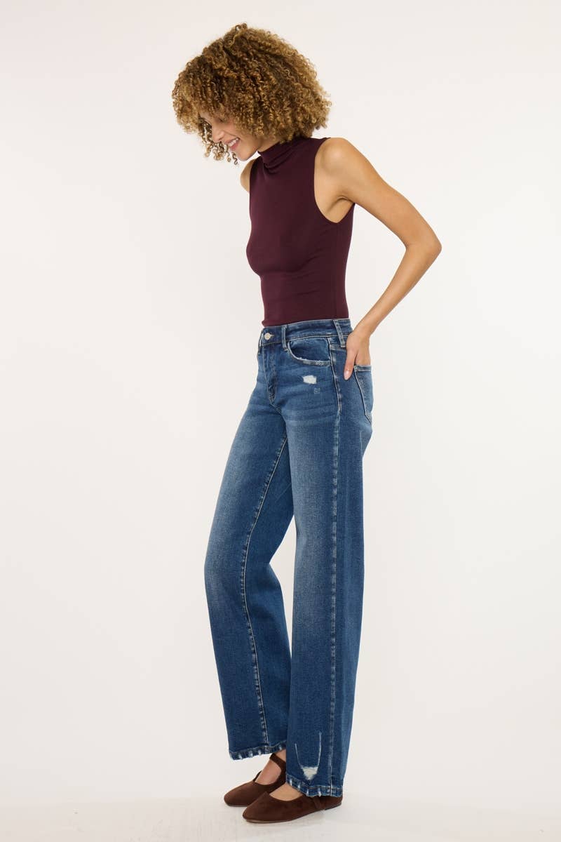 High Rise Wide Leg Dark Wash Jeans | Kan Can - Pages & Parcels