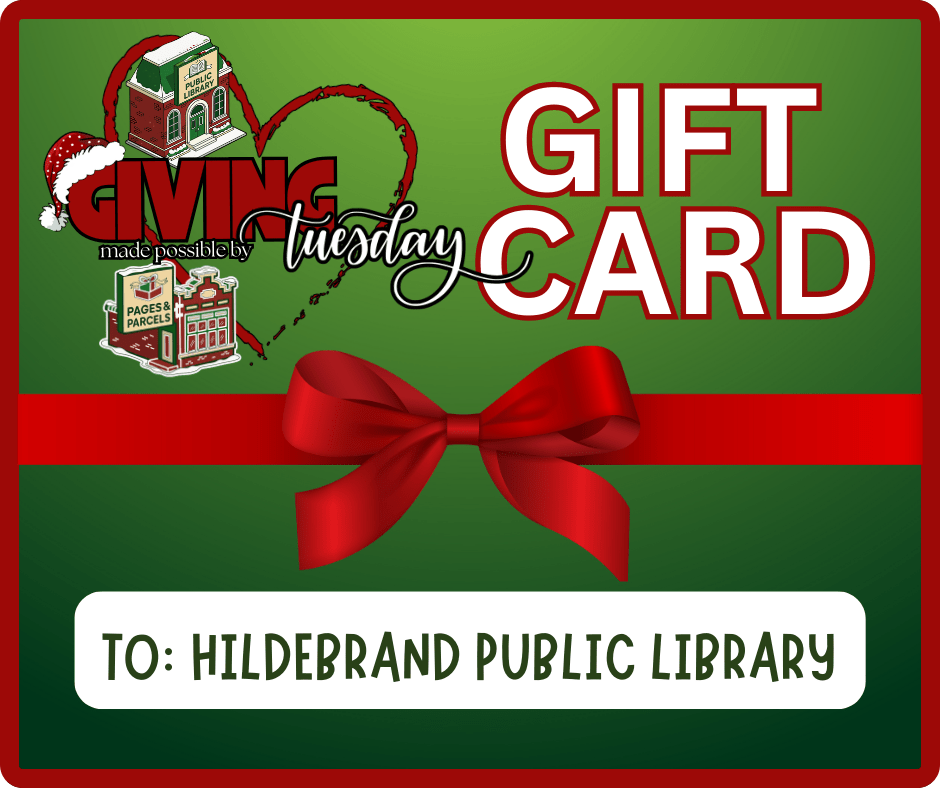Hildebrand Public Library Giving Tuesday Giftcard - Pages & Parcels