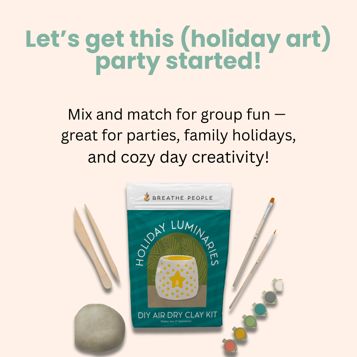 Holiday Air Dry Clay Ornament Kit: Christmas 2025 | Breathe People - Pages & Parcels
