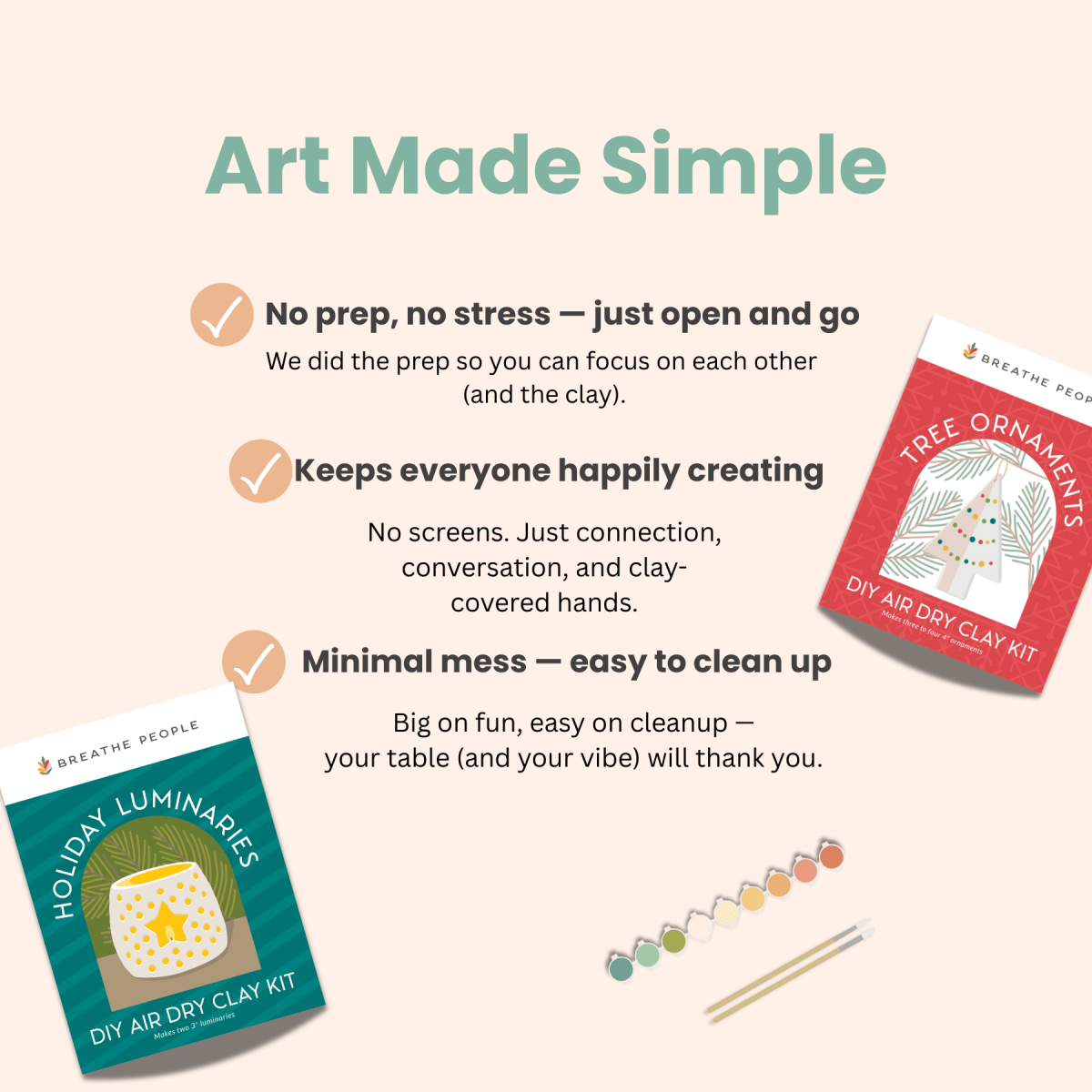 Holiday Air Dry Clay Ornament Kit: Christmas 2025 | Breathe People - Pages & Parcels
