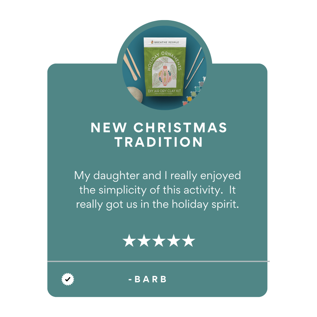 Holiday Keepsake Ornaments Air Dry Clay Kit | Breathe People - Pages & Parcels
