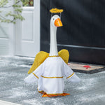 Porch goose in an angel outfit