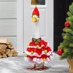 Porch goose in a Christmas dress outfit