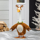 Porch goose in a reindeer outfit