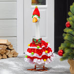 Porch goose in a Christmas dress outfit