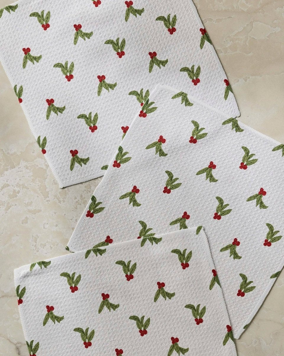 Holly Sprinkle Dishcloth Set - Holiday 2026 - Pages & Parcels