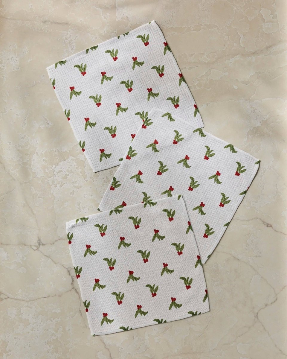 Holly Sprinkle Dishcloth Set - Holiday 2026 - Pages & Parcels