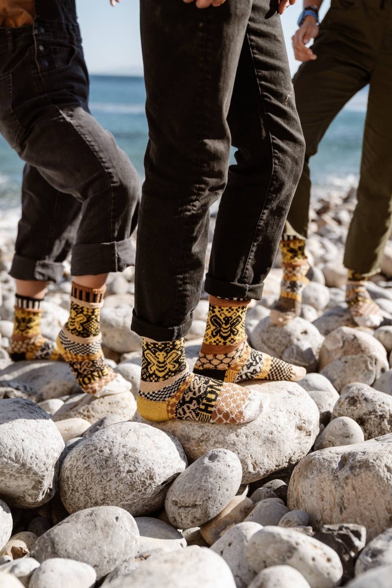 Honey Bee Crew Socks | Give Back to Help Save Pollinators - Pages & Parcels