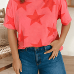 Independence Day Star Printed Mineral Wash T Shirt - Pages & Parcels