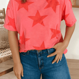 Independence Day Star Printed Mineral Wash T Shirt - Pages & Parcels