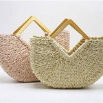 Isabella Wooden Handle Straw Tote Bag: Nude - Pages & Parcels