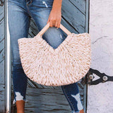 Isabella Wooden Handle Straw Tote Bag: Nude - Pages & Parcels