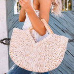 Isabella Wooden Handle Straw Tote Bag: Nude - Pages & Parcels