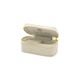 Compact jewelry case with a soft-touch exterior
