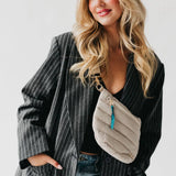 Quilted puffer bum bag with an adjustable strap