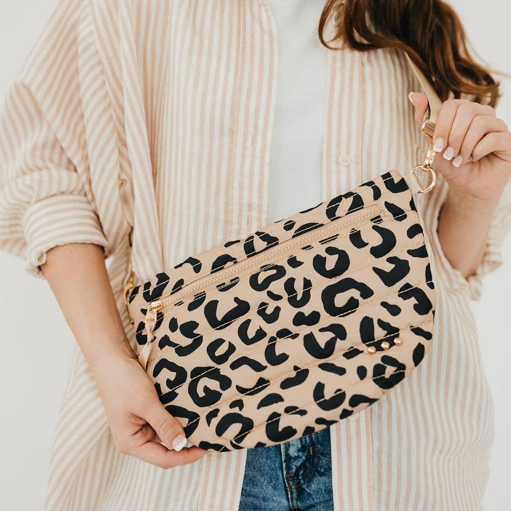Quilted puffer bum bag with an adjustable strap
