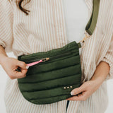 Quilted puffer bum bag with an adjustable strap