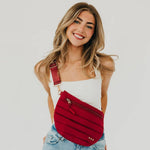 Quilted puffer bum bag with an adjustable strap