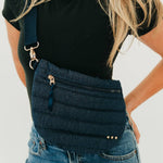 Quilted puffer bum bag with an adjustable strap