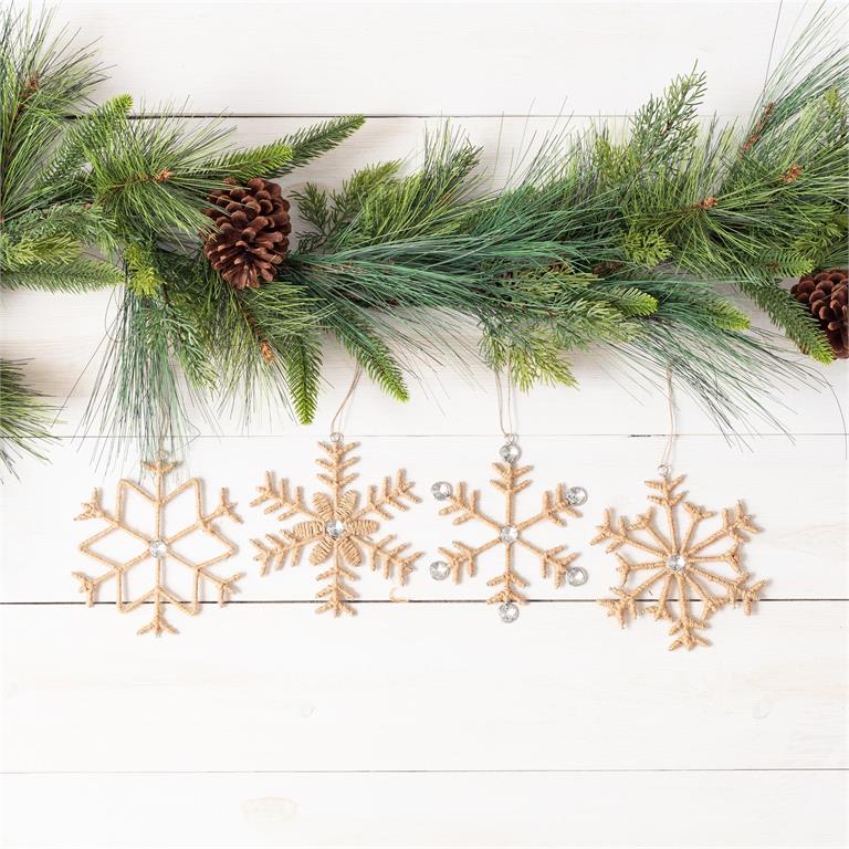 Jute And Jeweled Snowflake - Pages & Parcels
