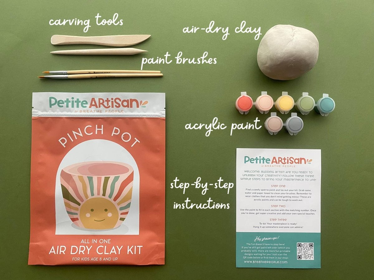 Kids DIY Clay Kit — Make and Paint Your Own Pinch Pot | Breathe People - Pages & Parcels