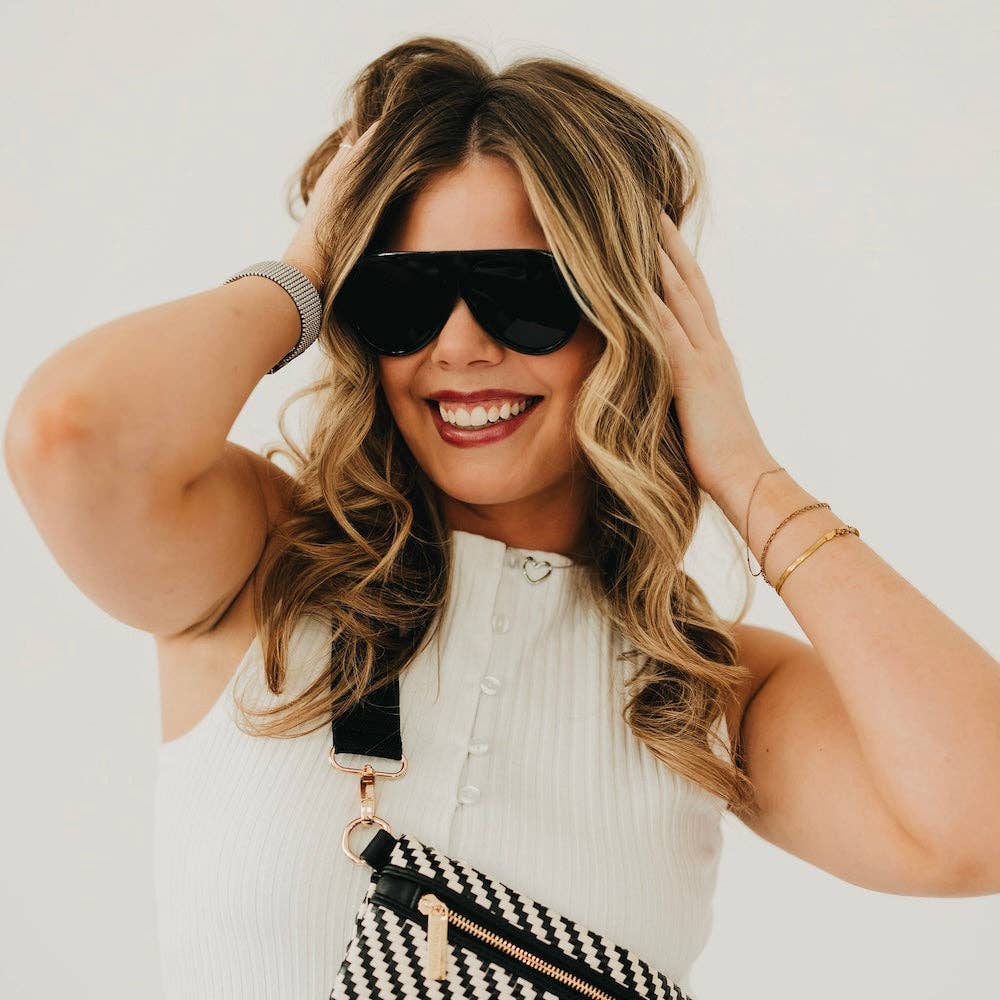 Aviator sunglasses in tortoise and black