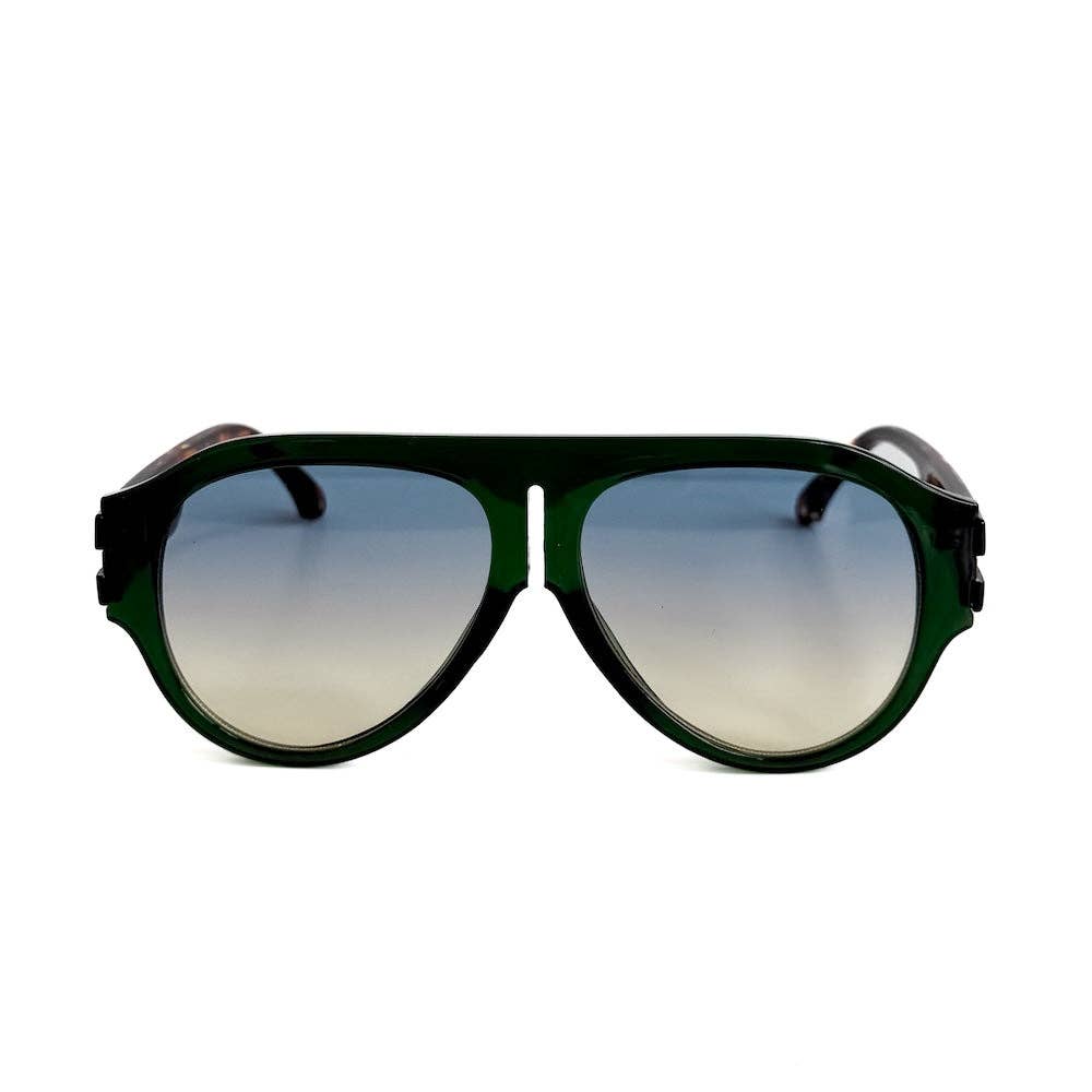 Aviator sunglasses in tortoise and black