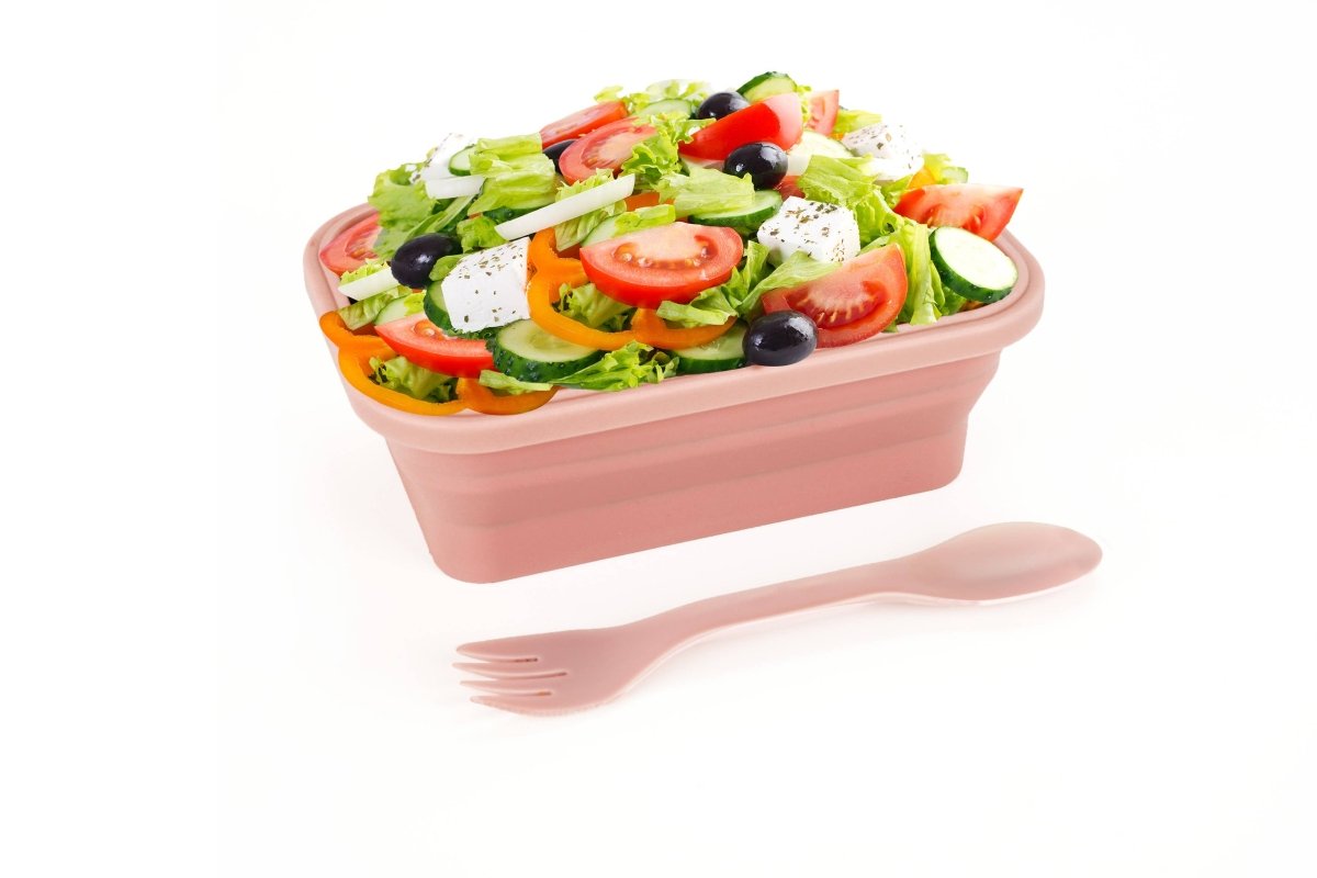 A collapsible silicone lunch container from the Krumbs Kitchen Essentials assortment