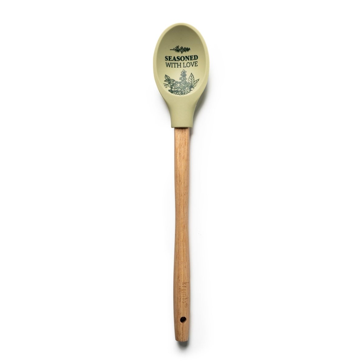 A wooden-handled Krumbs Kitchen Farmhouse spoon
