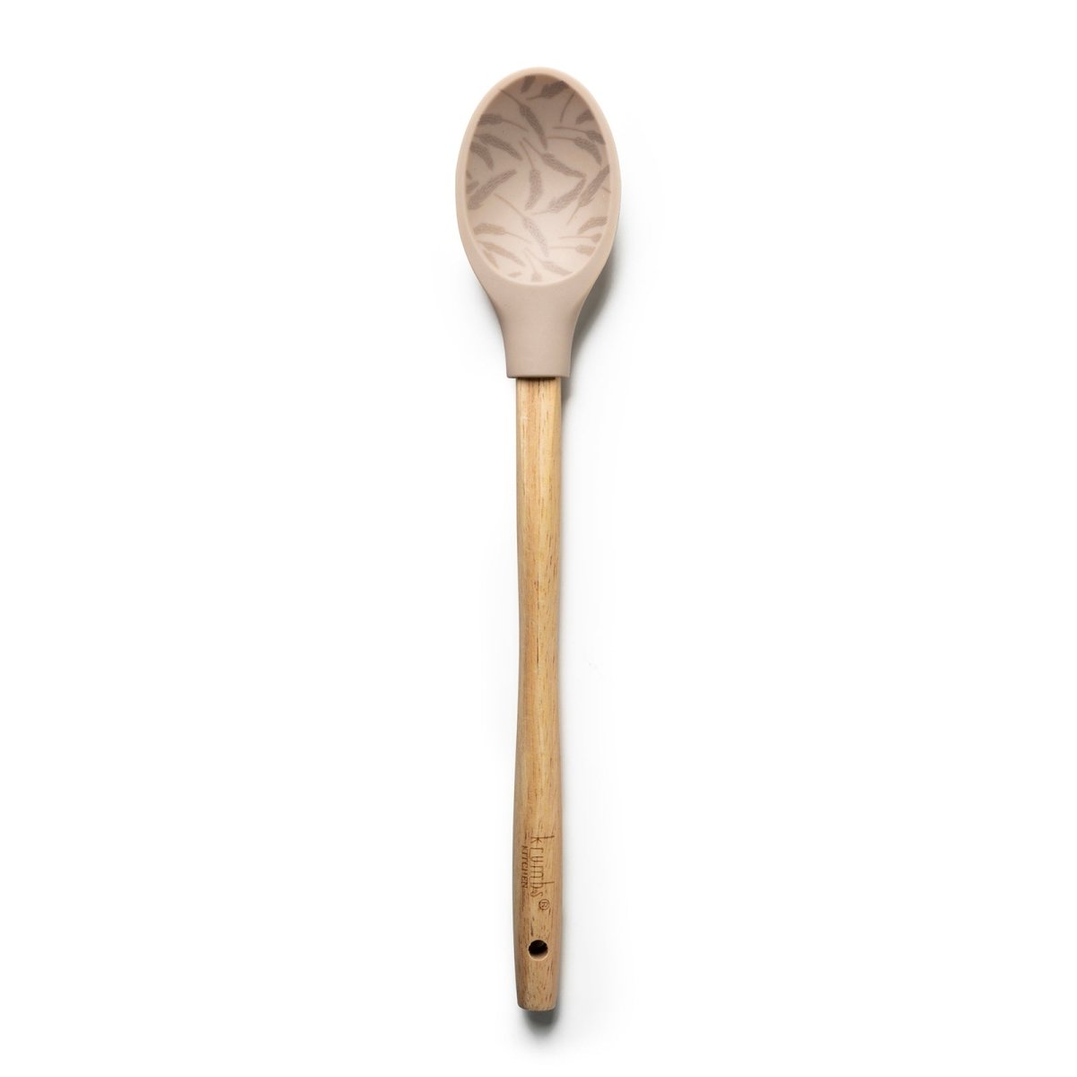 A wooden-handled Krumbs Kitchen Farmhouse spoon