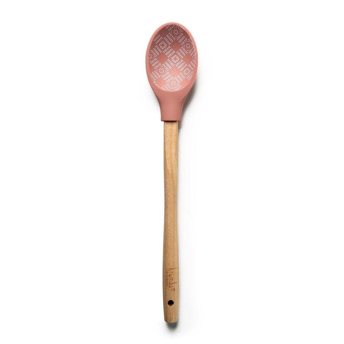 A wooden-handled Krumbs Kitchen Farmhouse spoon