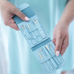 Lemon Lavender File It Away nail care kit with tools in a zippered pouch