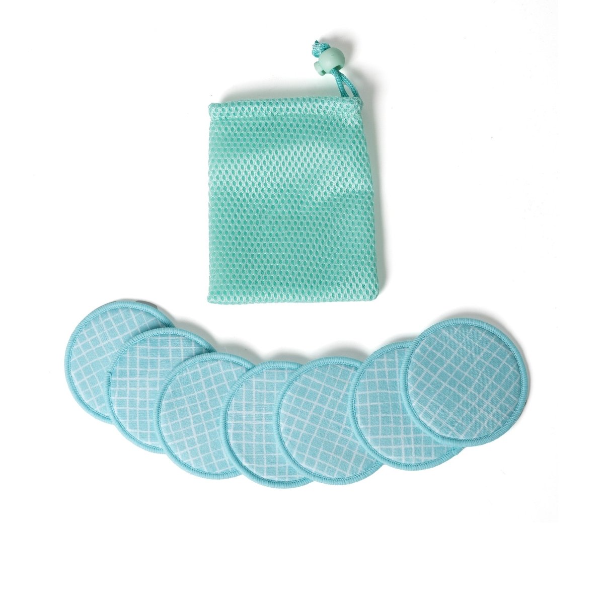 A stack of Lemon Lavender In the Clear reusable makeup remover rounds