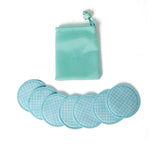 A stack of Lemon Lavender In the Clear reusable makeup remover rounds
