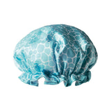 A patterned Lemon Lavender Not Your Grandma's shower cap