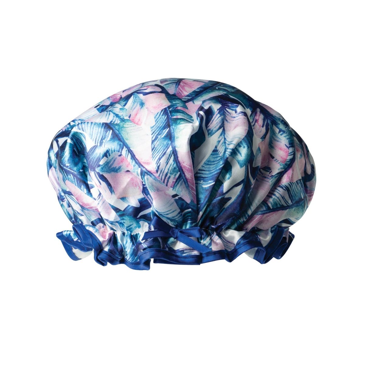 A patterned Lemon Lavender Not Your Grandma's shower cap