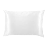 A solid-color Lemon Lavender silky satin pillowcase