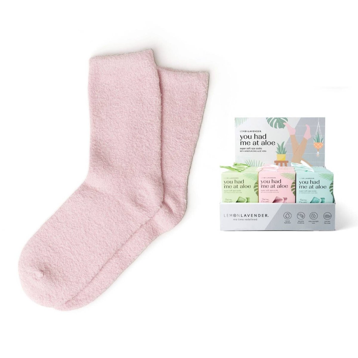 Lemon Lavender You Had Me At Aloe Super Soft Spa Socks - Pages & Parcels