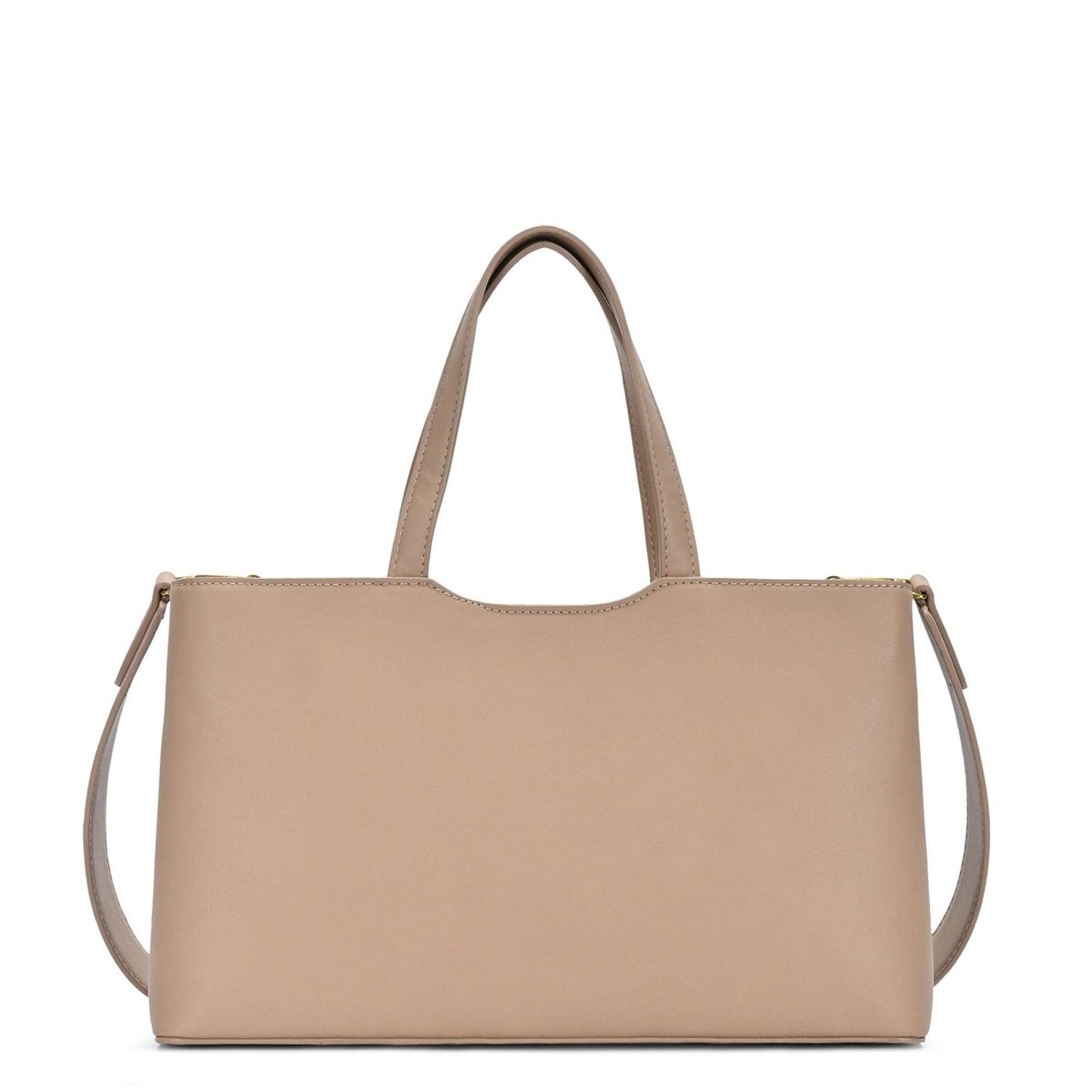 Leonetta Three Compartment Women's Satchel Tote Bag: Taupe - Pages & Parcels