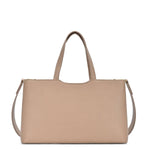 Leonetta Three Compartment Women's Satchel Tote Bag: Taupe - Pages & Parcels