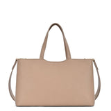Leonetta Three Compartment Women's Satchel Tote Bag: Taupe - Pages & Parcels